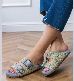 Снимка на D/CEO Blue crochet sandals with buckles on the straps Firada