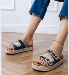 Снимка на D/CEO Navy blue espadrille sandals with buckles Induri