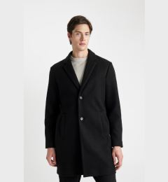 Снимка на DEFACTO Black Relax Fit Buttoned Pocket Long Cashmere Coat