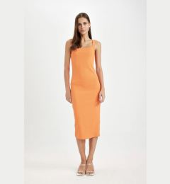 Снимка на DEFACTO Bodycon Fitted Basic Plain Square Neck Ribbed Camisole Sleeveless Midi Dress