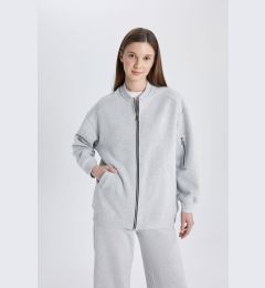 Снимка на DEFACTO Bomber College Collar Soft Furry Cardigan Inside
