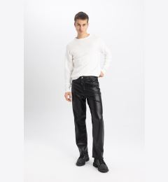 Снимка на DEFACTO Faux Leather Pants Baggy Fit Pocket Straight Leg