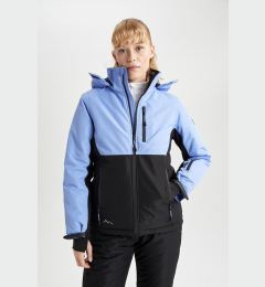 Снимка на DEFACTO Fit Water Repellent Ski Jacket Color Block Detachable Hood Fleece Lined Zippered Pockets