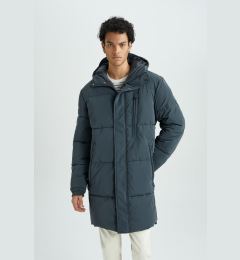 Снимка на DEFACTO Hooded Puffer Parka Faux Für Lined Zippered Pocket