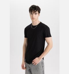 Снимка на DEFACTO Long Muscle Fit Crew Neck Basic Plain Short Sleeve T-Shirt