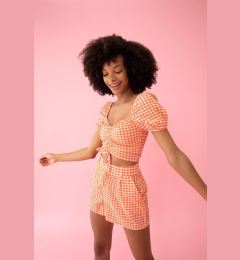 Снимка на DEFACTO Relax Fit Gingham Patterned Mini Shorts