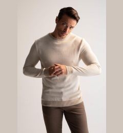 Снимка на DEFACTO Slim Fit Crew Neck Patched Sleeve Detailed Knitwear Sweater R1110az22wn