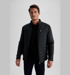 Снимка на DEFACTO Slim Fit Slim Cut Stand Collar Zippered Pocket Faux Leather Jacket Coat