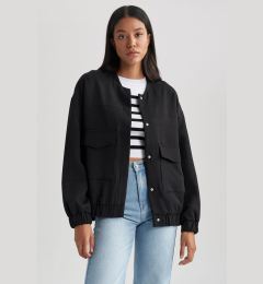 Снимка на DEFACTO Water Repellent College Collar Snap Pocket Basic Plain Bomber Jacket
