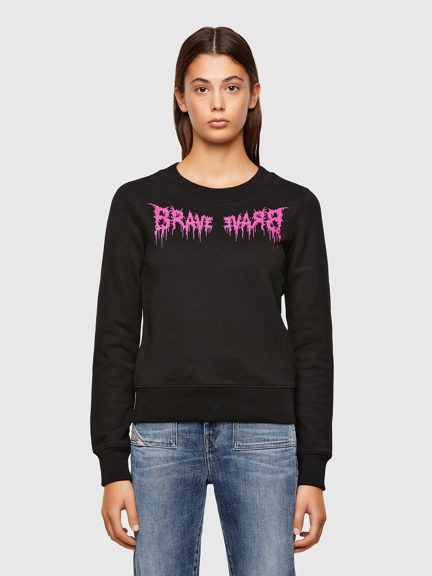 Снимка на Diesel Sweatshirt - FAMOUS black with pink inscription