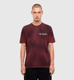 Снимка на Diesel T-shirt - T JUSTN47 burgundy with a tie-dye pattern
