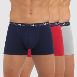 Снимка на DIM COTTON STRETCH BOXER 3x - Men's boxers 3 pcs - dark blue - dark red - gray