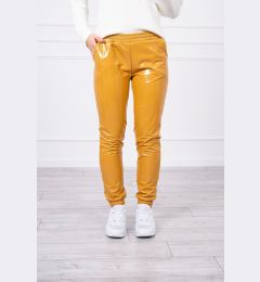 Снимка на Double-layer trousers with velour mustard