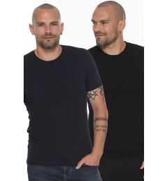 Снимка на DOUBLE SET T8569 DEWBERRY BICYCLE COLLAR MEN'S T-SHIRT-NAVY BLUE - BLACK