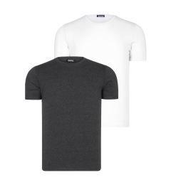 Снимка на DOUBLE SET T8569 DEWBERRY BICYCLE COLLAR MEN'S T-SHIRT-WHITE-ANTHRACITE