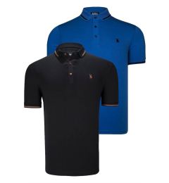 Снимка на DOUBLE SET T8586 DEWBERRY MEN'S T-SHIRT-BLACK-SAKS