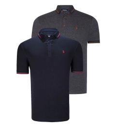 Снимка на DOUBLE SET T8586 DEWBERRY MEN'S T-SHIRT-NAVY - ANTHRACITE