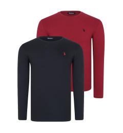 Снимка на DOUBLE SET T8588 DEWBERRY ROUND NECK MEN'S SWEATSHIRT-BLACK-BURGUNDY