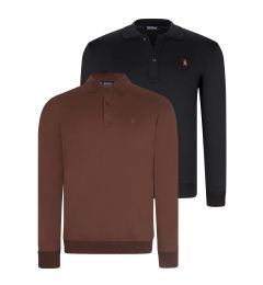 Снимка на DOUBLE SET V4007 DEWBERRY MEN'S SWEATSHIRT-BLACK-BROWN