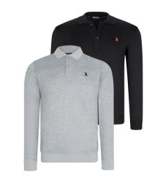 Снимка на DOUBLE SET V4007 DEWBERRY MEN'S SWEATSHIRT-BLACK-GREY