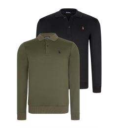 Снимка на DOUBLE SET V4007 DEWBERRY MEN'S SWEATSHIRT-BLACK-KHAKI