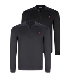 Снимка на DOUBLE SET V4007 DEWBERRY MEN'S SWEATSHIRT-BLACK-NAVY BLUE
