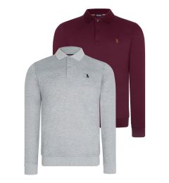 Снимка на DOUBLE SET V4007 DEWBERRY MEN'S SWEATSHIRT-GREY-PURPLE