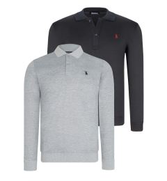 Снимка на DOUBLE SET V4007 DEWBERRY MEN'S SWEATSHIRT-NAVY - GREY