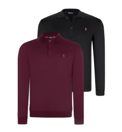 Снимка на DOUBLE SET V4007 DEWBERRY MEN'S SWEATSHIRT-PURPLE-BLACK