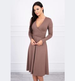 Снимка на Dress cut below the bust, cappuccino with long sleeves