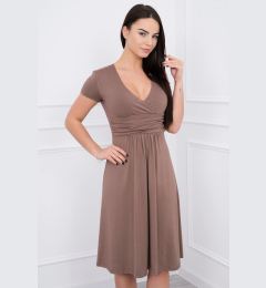 Снимка на Dress cut below the chest, long sleeves, cappuccino with short sleeves