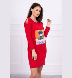 Снимка на Dress with 3D graphics, lace red