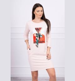 Снимка на Dress with 3D graphics Remarkable powder pink