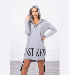 Снимка на Dress with a hood and a gray print