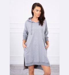 Снимка на Dress with a hood and a long back in gray