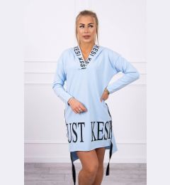 Снимка на Dress with a hood and blue print
