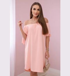 Снимка на Dress with a tie on the sleeves apricot