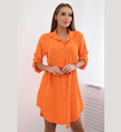 Снимка на Dress with buttons and binding at the waist in orange color