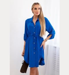 Снимка на Dress with buttons and ties at the waist - cornflower blue