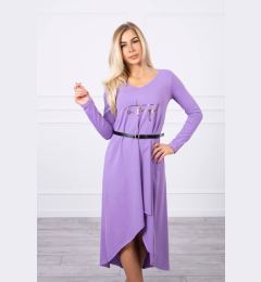 Снимка на Dress with decorative belt and inscription purple