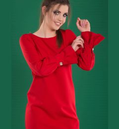 Снимка на Dress with flared sleeves red