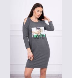 Снимка на Dress with graphite print of love