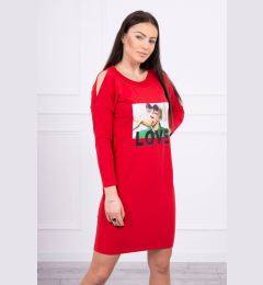 Снимка на Dress with red love print