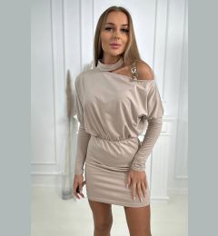 Снимка на Dress with shoulder decoration beige