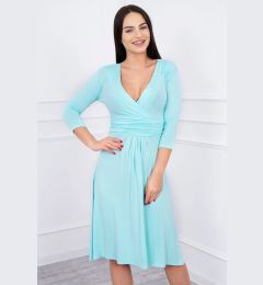 Снимка на Dress with underbust neckline, 3/4 sleeves mint