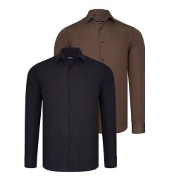 Снимка на DUAL SET G726 DEWBERRY MENS SHIRTS-BLACK-BROWN