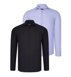 Снимка на DUAL SET G726 DEWBERRY MENS SHIRTS-BLACK-LILAC