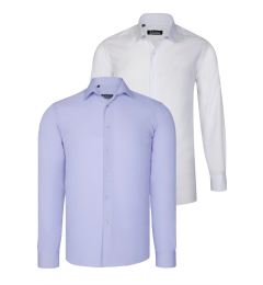 Снимка на DUAL SET G726 DEWBERRY MENS SHIRTS-WHITE-LILAC