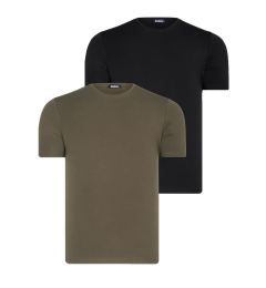 Снимка на DUAL SET T8569 DEWBERRY BIKE COLLAR MENS T-SHIRT-BLACK-KHAKI