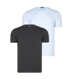 Снимка на DUAL SET T8569 DEWBERRY BIKE COLLAR MENS T-SHIRT-BLUE-ANTHRACITE
